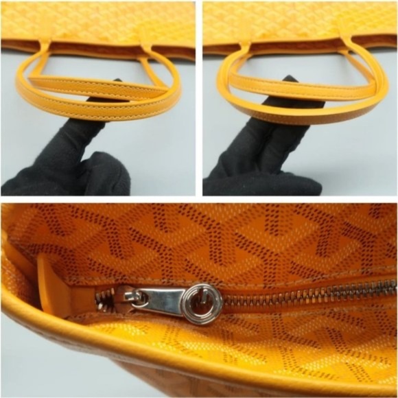 100% Authentic Goyard Yellow Leather Tote Bag - Picture 7 of 11
